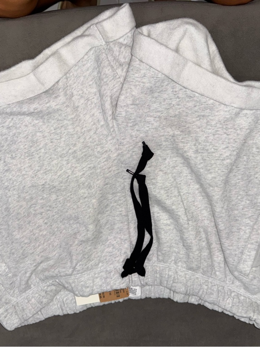 PINK Victoria's Secret Light Gray Athletic Shorts with Black Drawcord